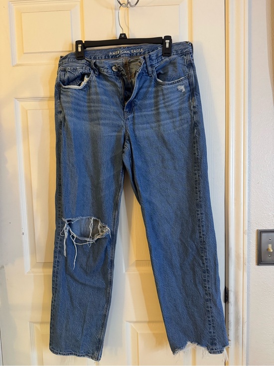 American Eagle Outfitters Denim - American Eagle Outfitters Women's Straight Leg Distressed Blue Jeans
